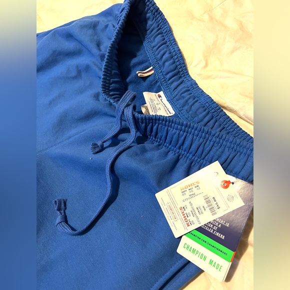 Men's Authentic Champion Powerblend Vertical Graphic Joggers (Blue) - Picture 2 of 3